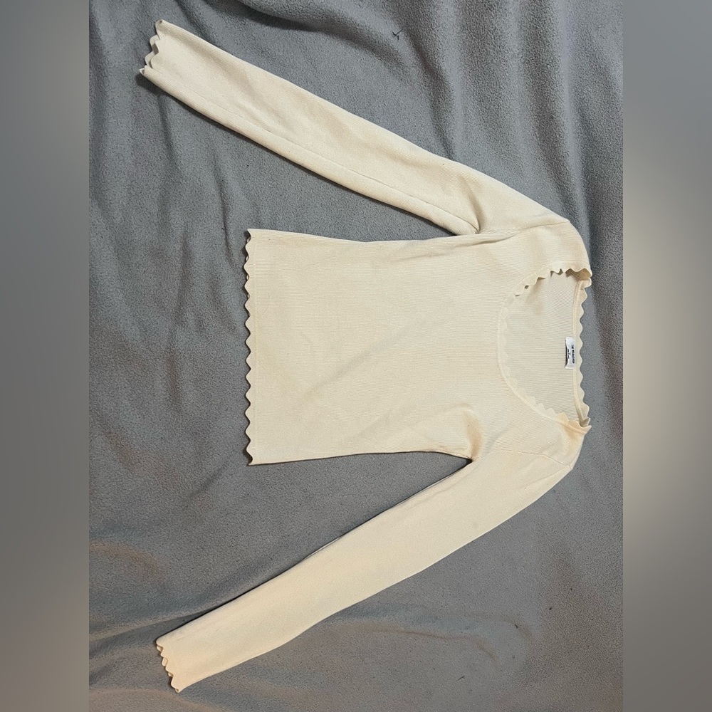 Workshop Republic Clothing Ivory Scalloped Blouse